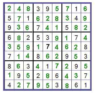 Sudoku solution